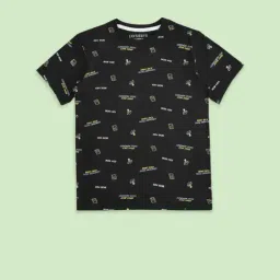 Pantaloons Junior Black Cotton Printed T-Shirt-picture-38
