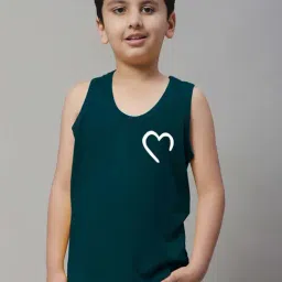 Friskers Kids Teal Blue Cotton Printed Vest-image-87