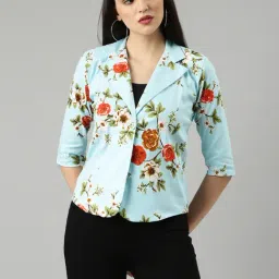 showoffff SHOWOFF Blue Floral Print Blazer-picture-15