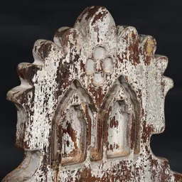 Exotic India 3-Pcs White Textured Vintage Rectangular Mirror image 4