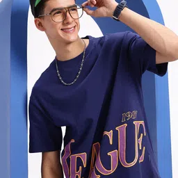 Aeropostale Typography Printed Drop-Shoulder Sleeves Relaxed Fit Pure Cotton T-shirt-picture-48