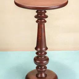 Ireka Homes Brown Round Wooden Hancrafted Eclipse End Coffee Table-picture-12