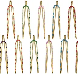 vama FASHIONS Multicolor large clip on safety Saree pins Pleats dupatta Combo Set of Sadi Sari Brooch pin for women image 4