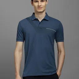 Louis Philippe Men Colourblocked Polo Collar Pockets Slim Fit T-shirt-picture-20