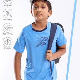 Pine Active Half Sleeves Tee Running Game Print - Light Blue-picture-43