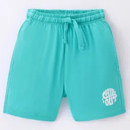 Doreme Single Jersey Shorts With Text Print - Paris Green-picture-16