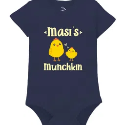 Zeezeezoo 100% Cotton Half Sleeves Masis Munchkin Text Printed Onesie - Navy Blue-image-63