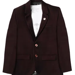 CAVIO Cotton Full Sleeves Solid Blazer With Stones Embellished Tee - Violet image 1