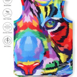 Pine Active Sleeveless High Stretch T-Shirt Abstract Print - Multicolour-picture-45