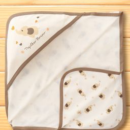 Pink Rabbit Interlock Knit Hooded Wrapper With Animal Print L 80.5 x B 80.5 cm - Brown-picture-39