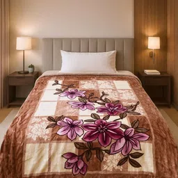 Signature Brown Floral Heavy Winter Single Bed Blanket-picture-19
