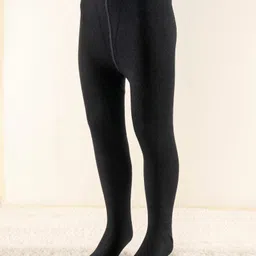 cute walk by babyhug Cutewalk by Babyhug Anti Bacterial Solid Color Footed Tights - Black image 2