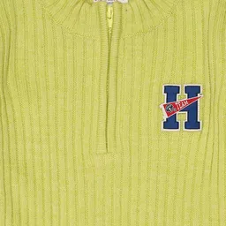 Pantaloons Junior Full Sleeves Typography Patch Embroidered Sweater - Green image 2
