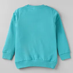 Tango Looper Knit Full Sleeves T-Shirt With Kitty Print -Turquoise image 2