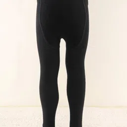cute walk by babyhug Cutewalk by Babyhug Anti Bacterial Solid Color Footed Tights - Black image 3