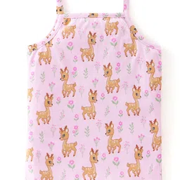 Babyhug 100% Cotton Slips With Deer Print Pack Of 3 - Pink & Navy Blue image 3