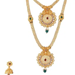 Women Click Stone-Studded & Beaded Jewellery Set image 2