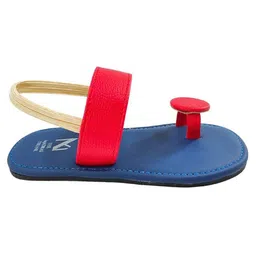 The Madras Trunk Colour Blocked Slip On Sandals - Blue & Red image 5