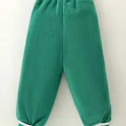 Kookie Kids Full Raglan Sleeves High Neck Front Zipper Winter Wear Co-Ord Set With Kangaroo Pocket & Teddy Embroidery - Mint image 5