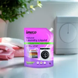 IMECO Bamboo Shakti Detergent Liquid Pouch with Coconut & Lavender Fragrance - 1 Litre | Pack of 1 image 5