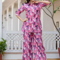 Jaipurite Printed Tunic With Trouser Co-Ords image 3