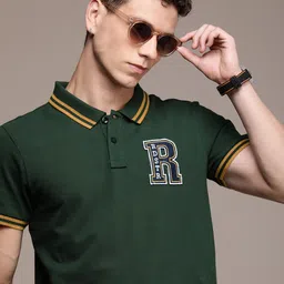 The Roadster Life Co. Polo Collar Pure Cotton Applique Detail T-shirt-picture-42