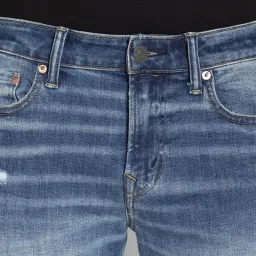 American Eagle Blue Regular Fit Distressed Distressed Jeans image 5