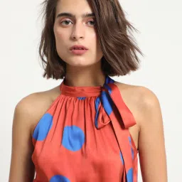 RAREISM Orange Polyester Printed Sleeveless Top image 5