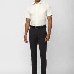 Van Heusen Black Slim Fit Striped Trousers image 5