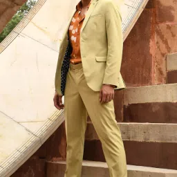 Rare Rabbit Green Tailored Fit Solid Blazer image 5