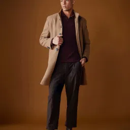 Rare Rabbit Mustard Relaxed Fit Solid Long Coat image 5