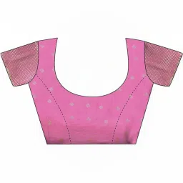 Satrani Pink Geometric Print Saree With Unstitched Blouse image 5