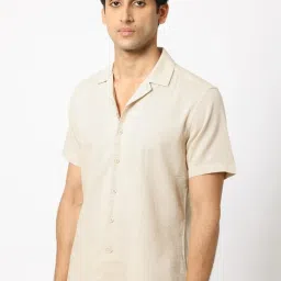 Rare Rabbit Beige Regular Fit Solid Shirt image 5