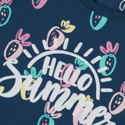 Gini & Jony Kids Navy Printed Top Set image 5