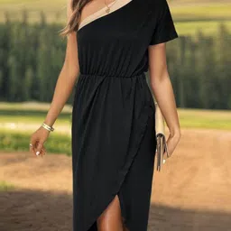 StyleCast Women Colourblocked One Shoulder Sheath Dress-picture-12