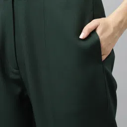 Latin Quarters Dark Green Polyester Regular Fit High Rise Pants image 5