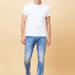 Being Human Blue Cotton Regular Fit Solid Jeans image 4