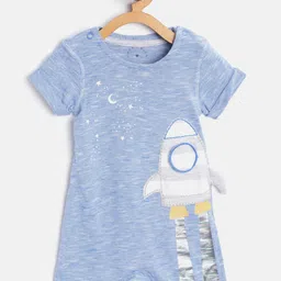 mothercare Infant Boys Blue Pure Cotton Striped Space Dinosaur Rocket Pattern Rompers-picture-22
