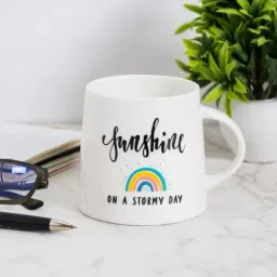 JCPL Spring Zest Printed White Ceramic Coffee Mugs - Set Of 2 (350 ml each)-image-66