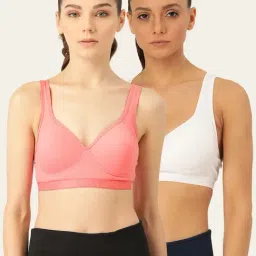 Lady Lyka Multicolor Non Wired Padded Sports Bra (Pack of 2)-picture-21