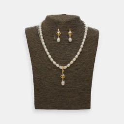 Sri Jagdamba Pearls Gold-Plated Swirling Pearl Set for Women-picture-38