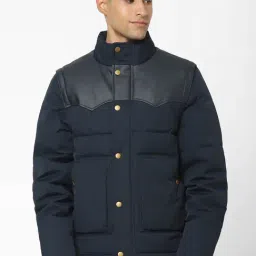 Celio* Navy Regular Fit Colour Block Jackets-image-10