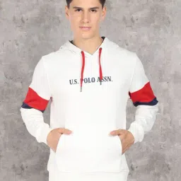 U.S. Polo Assn. Off-White Cotton Regular Fit Printed Hooded Sweatshirt-picture-32