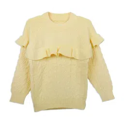 Baby Moo Kids Yellow Textured Pattern Full Sleeves Sweater-picture-13
