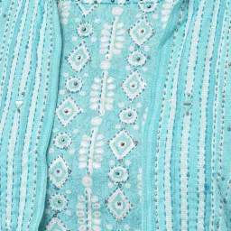 Dollar Missy Blue Embroidered Straight Kurta With Jacket image 5