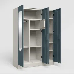 Godrej Interio Slimline Stormy Weather Grey Alloy Steel 3 Door Almirah (1 Year Warranty) image 5