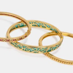 Shaya 925 Silver The Shaadi Diaries Gold Plated Sagai Shor Bangle image 5