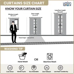 Urban Space Cream Polyester Window Curtain with Eyelets & Tieback (5 ft) image 5