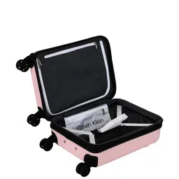 Calvin Klein Expression Silver Pink Textured Hard Cabin Trolley Bag - 53 Cms image 5