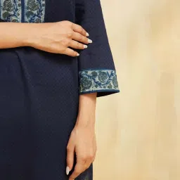 Fabindia Blue Cotton Regular Fit Printed Kurtas image 5